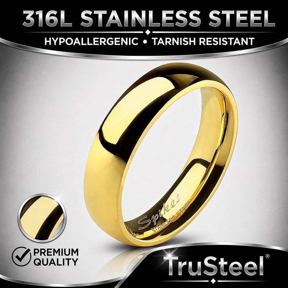 Men’s women’s 316L Stainless Steel Wedding Band Ring Comfort Fit Size 8